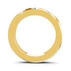 Lab Grown Diamond Ring For Men 0.53 Carat IGI Certified Round Shape 925 Sterling Silver Gold Plated Fashion Band Ring