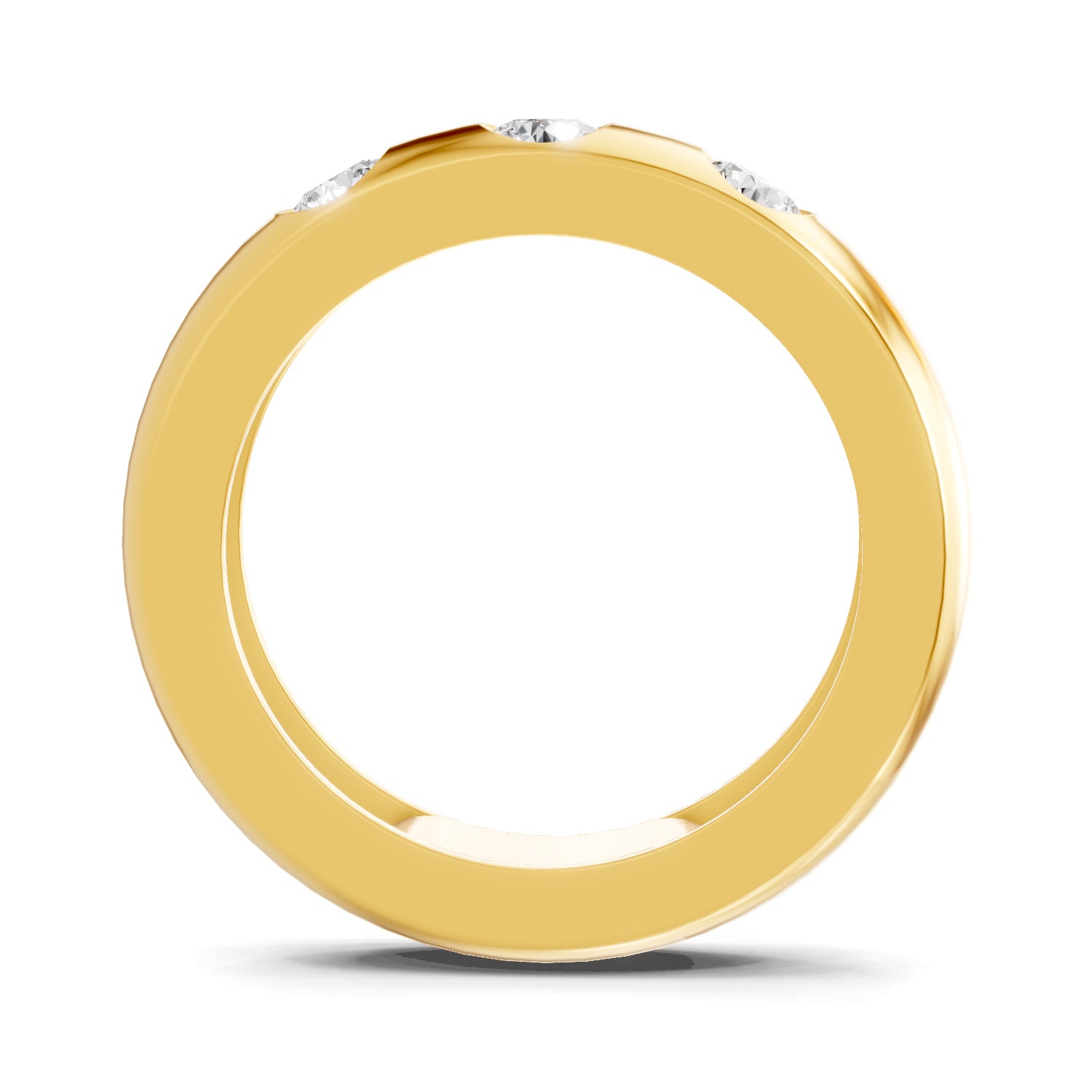 Lab Grown Diamond Ring For Men 0.53 Carat IGI Certified Round Shape 925 Sterling Silver Gold Plated Fashion Band Ring