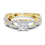 Lab Grown Diamond Ring 1 Carat IGI Certified Round Shape 925 Sterling Silver Gold Plated Infinity Ring