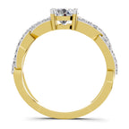 Lab Grown Diamond Ring 1 Carat IGI Certified Round Shape 925 Sterling Silver Gold Plated Infinity Ring
