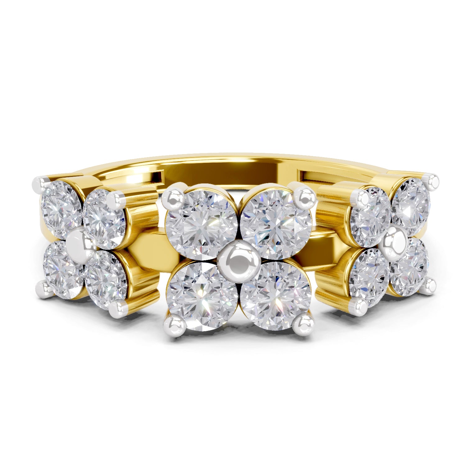 Lab Grown Diamond Ring 1.19 Carat IGI Certified Round Shape 925 Sterling Silver Gold Plated Fashion Ring