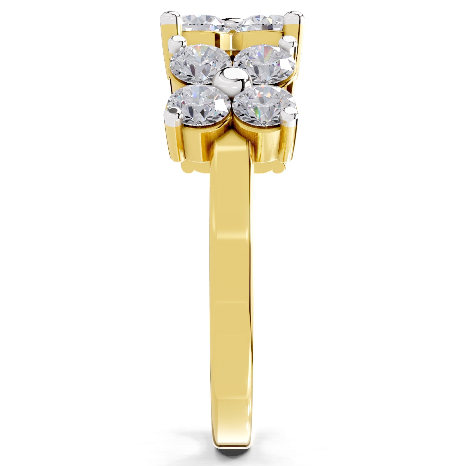Lab Grown Diamond Ring 1.19 Carat IGI Certified Round Shape 925 Sterling Silver Gold Plated Fashion Ring