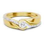 Lab Grown Diamond Ring For Men 0.37 Carat IGI Certified Round Shape 925 Sterling Silver Gold Plated Band Ring