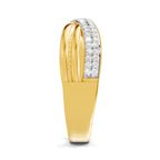 Lab Grown Diamond Ring For Men 0.27 Carat IGI Certified Round Shape 925 Sterling Silver Gold Plated Band Ring