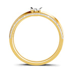Lab Grown Diamond Ring For Men 0.25 Carat IGI Certified Round Shape 925 Sterling Silver Gold Plated Fashion Band Ring