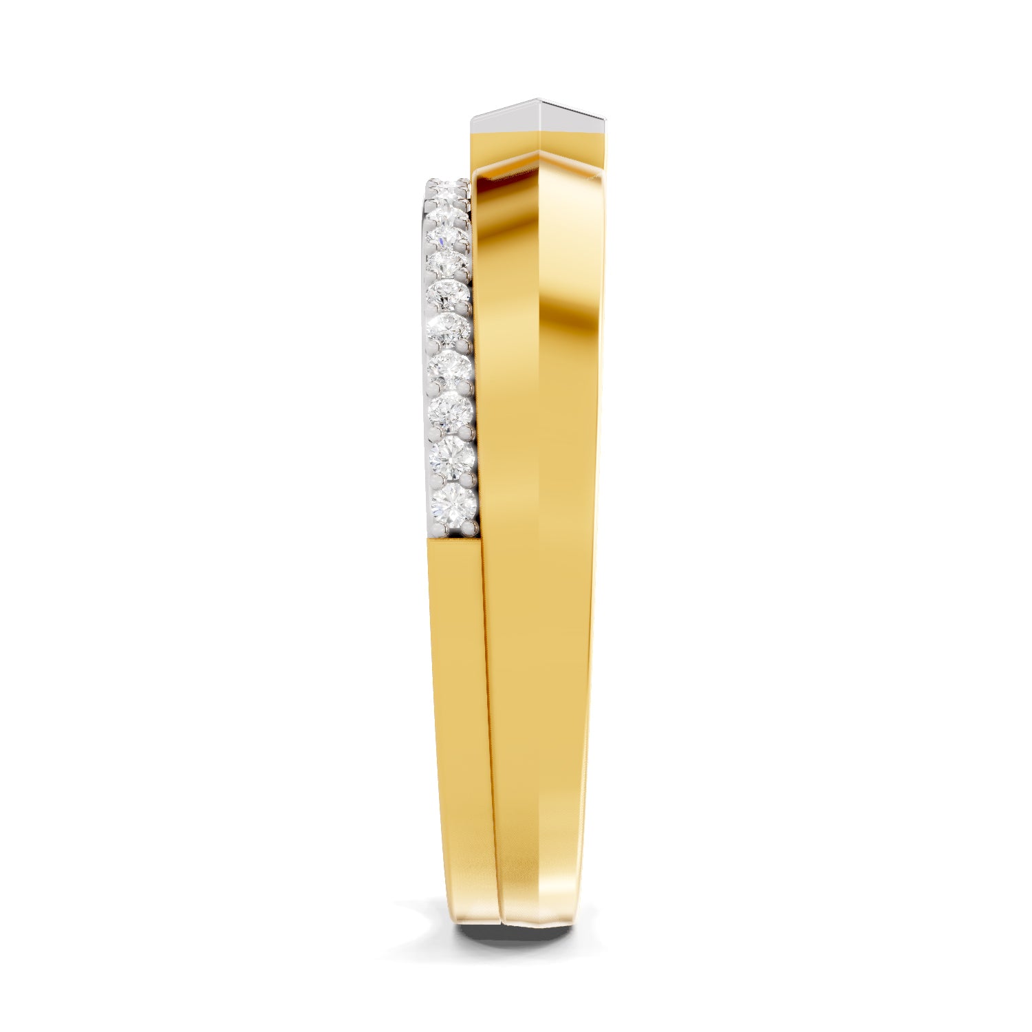Lab Grown Diamond Ring For Men 0.25 Carat IGI Certified Round Shape 925 Sterling Silver Gold Plated Fashion Band Ring