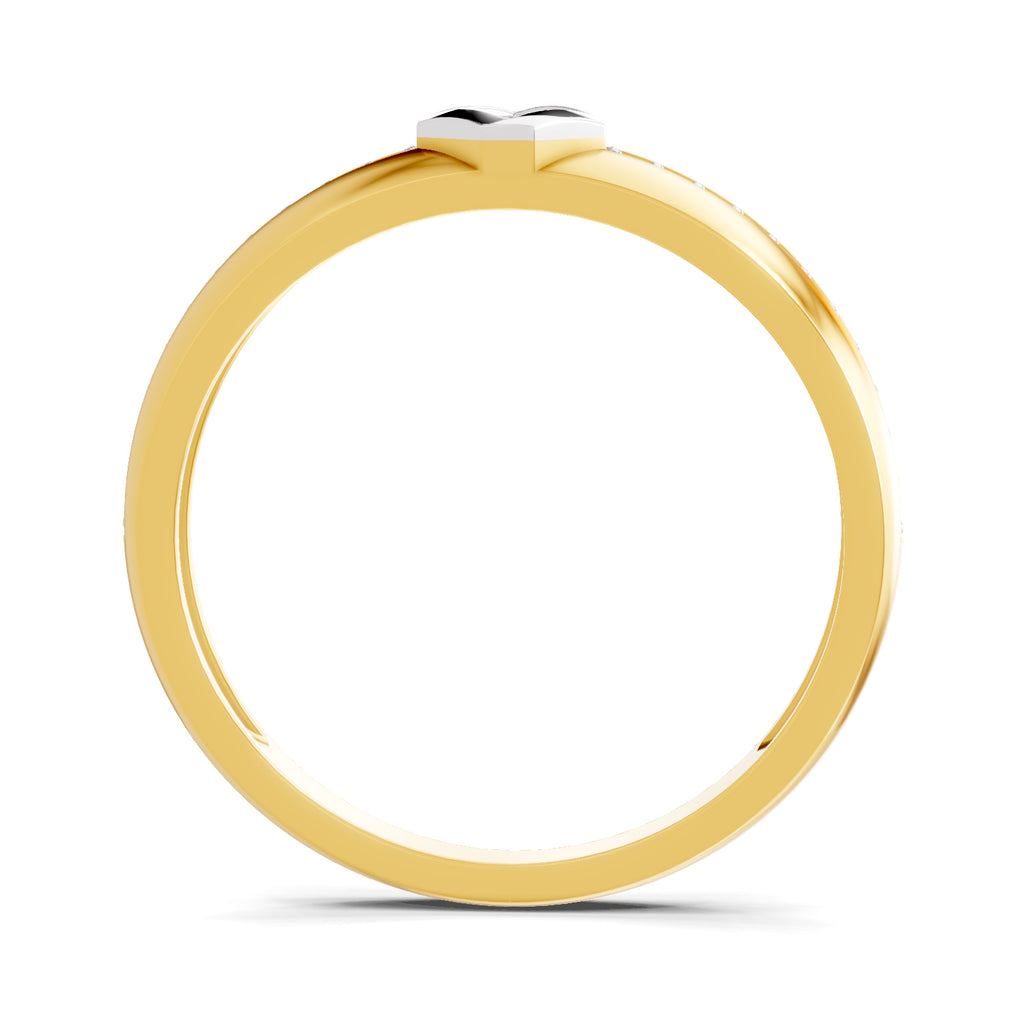 Lab Grown Diamond Ring For Men 0.34 Carat IGI Certified Round Shape 925 Sterling Silver Gold Plated Band Ring