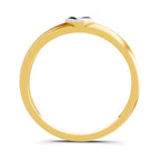Lab Grown Diamond Ring For Men 0.34 Carat IGI Certified Round Shape 925 Sterling Silver Gold Plated Band Ring