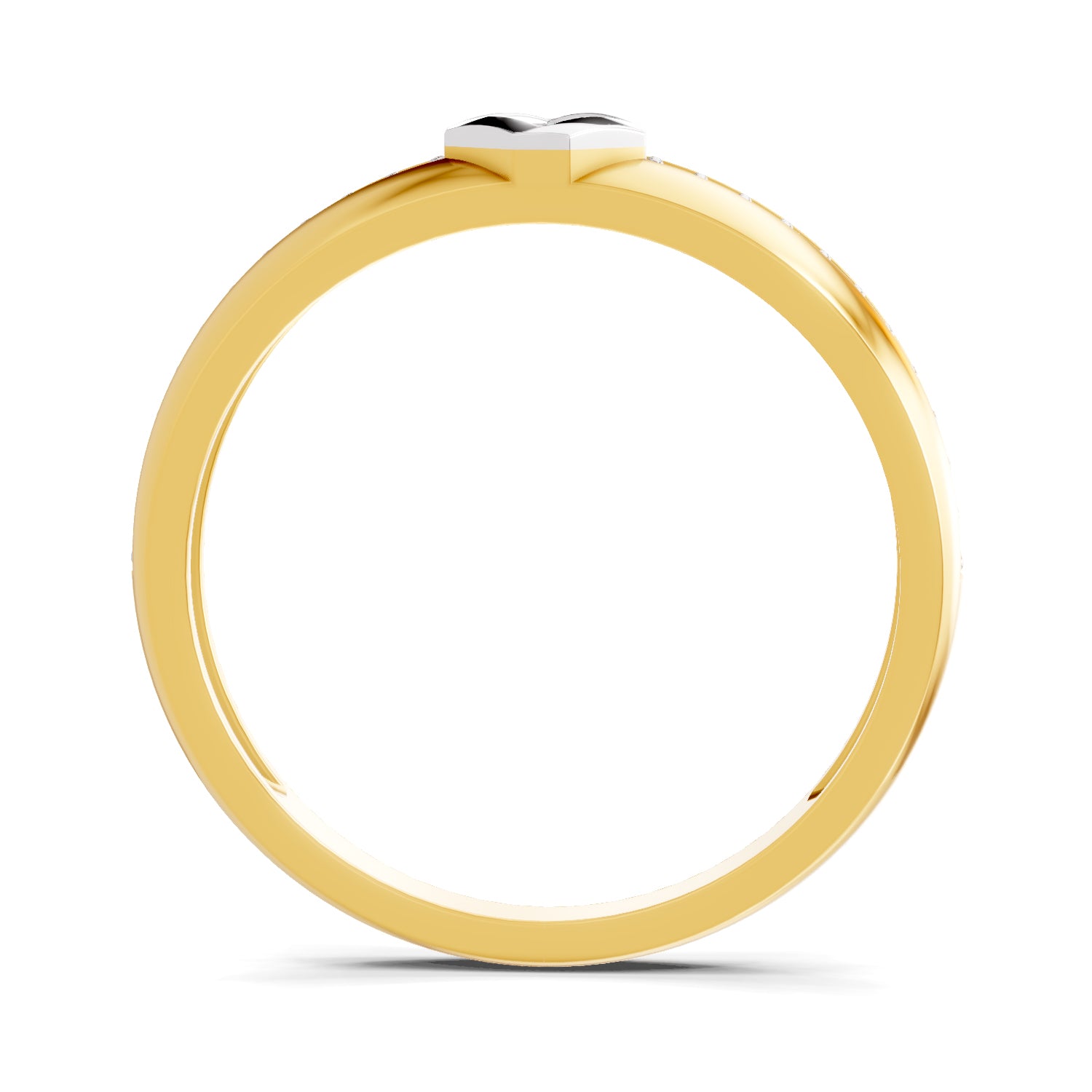 Lab Grown Diamond Ring For Men 0.34 Carat IGI Certified Round Shape 925 Sterling Silver Gold Plated Band Ring