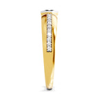 Lab Grown Diamond Ring For Men 0.34 Carat IGI Certified Round Shape 925 Sterling Silver Gold Plated Band Ring