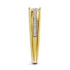 Lab Grown Diamond Ring 0.27 Carat IGI Certified Round Shape 925 Sterling Silver Gold Plated Band Ring (Ring Size - 11)