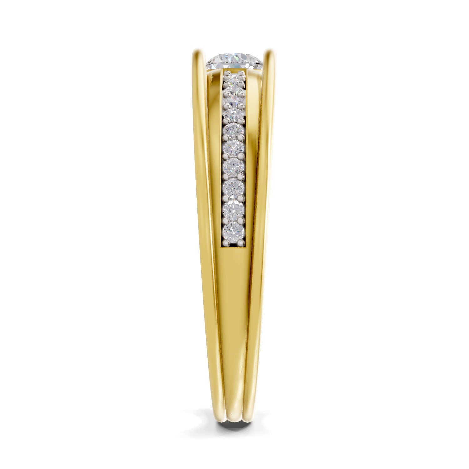 Lab Grown Diamond Ring 0.27 Carat IGI Certified Round Shape 925 Sterling Silver Gold Plated Band Ring (Ring Size - 11)
