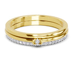 Lab Grown Diamond Ring 0.13 Carat IGI Certified Round Shape 925 Sterling Silver Gold Plated Band Ring (Ring Size - 10)