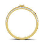 Lab Grown Diamond Ring 0.13 Carat IGI Certified Round Shape 925 Sterling Silver Gold Plated Band Ring (Ring Size - 10)