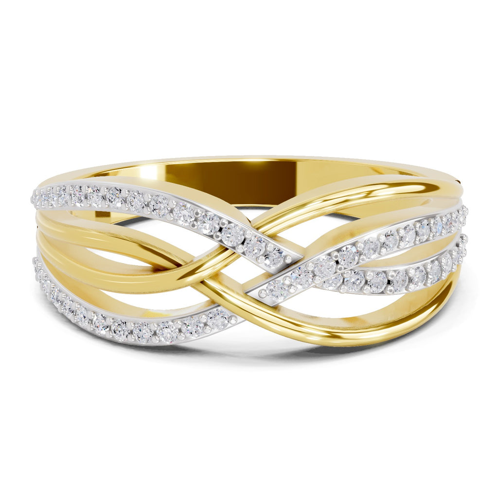 Lab Grown Diamond Ring 0.24 Carat IGI Certified Round Shape F-G VS Quality | 925 Sterling Silver Gold Plated Infinity Ring