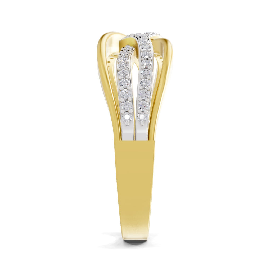 Lab Grown Diamond Ring 0.24 Carat IGI Certified Round Shape F-G VS Quality | 925 Sterling Silver Gold Plated Infinity Ring