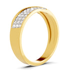 Lab Grown Diamond Ring For Men 0.18 Carat IGI Certified Round Shape 925 Sterling Silver Gold Plated Fashion Band Ring