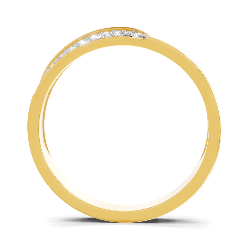 Lab Grown Diamond Ring For Men 0.18 Carat IGI Certified Round Shape 925 Sterling Silver Gold Plated Fashion Band Ring