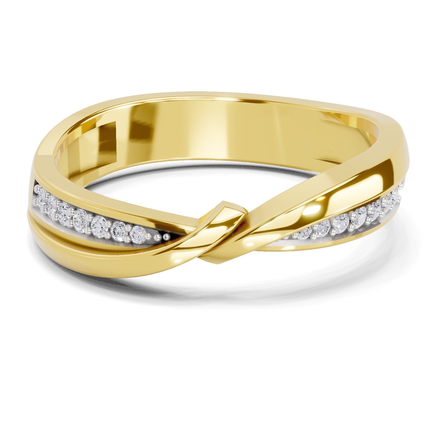 Lab Grown Diamond Ring 0.09 Carat IGI Certified Round Shape F-G VS Quality | 925 Sterling Silver Gold Plated Infinity Ring