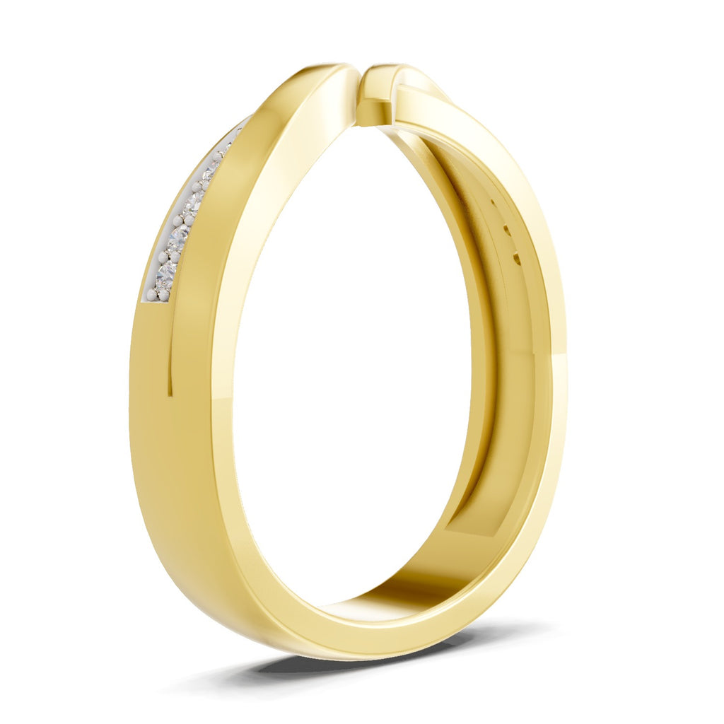 Lab Grown Diamond Ring 0.09 Carat IGI Certified Round Shape F-G VS Quality | 925 Sterling Silver Gold Plated Infinity Ring
