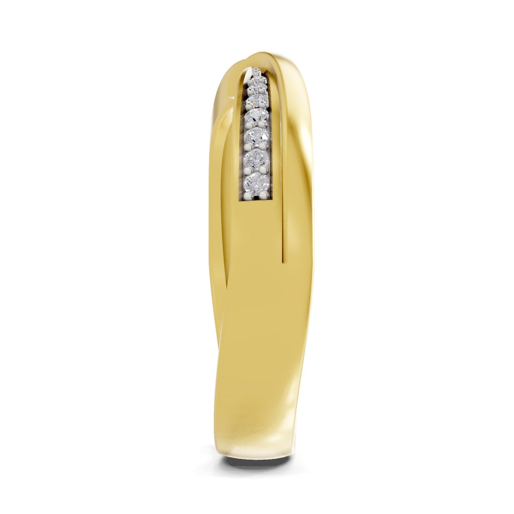 Lab Grown Diamond Ring 0.09 Carat IGI Certified Round Shape F-G VS Quality | 925 Sterling Silver Gold Plated Infinity Ring