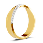 Lab Grown Diamond Ring 0.14 Carat IGI Certified Round Shape 925 Sterling Silver Gold Plated Crossover Ring