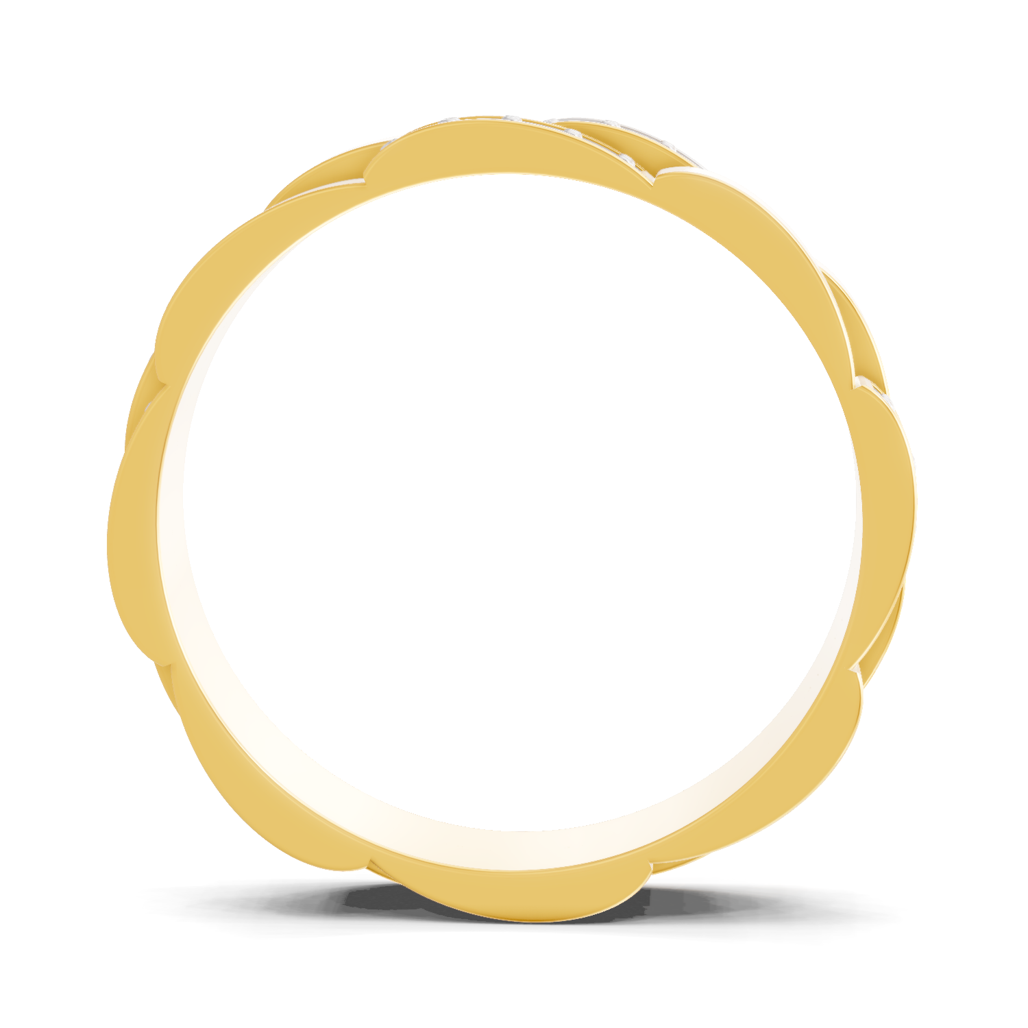 Lab Grown Diamond Ring For Men 0.45 Carat IGI Certified Round Shape 925 Sterling Silver Gold Plated Pave Band Ring