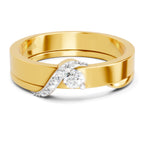 Lab Grown Diamond Ring For Men 0.15 Carat IGI Certified Round Shape 925 Sterling Silver Gold Plated Band Ring