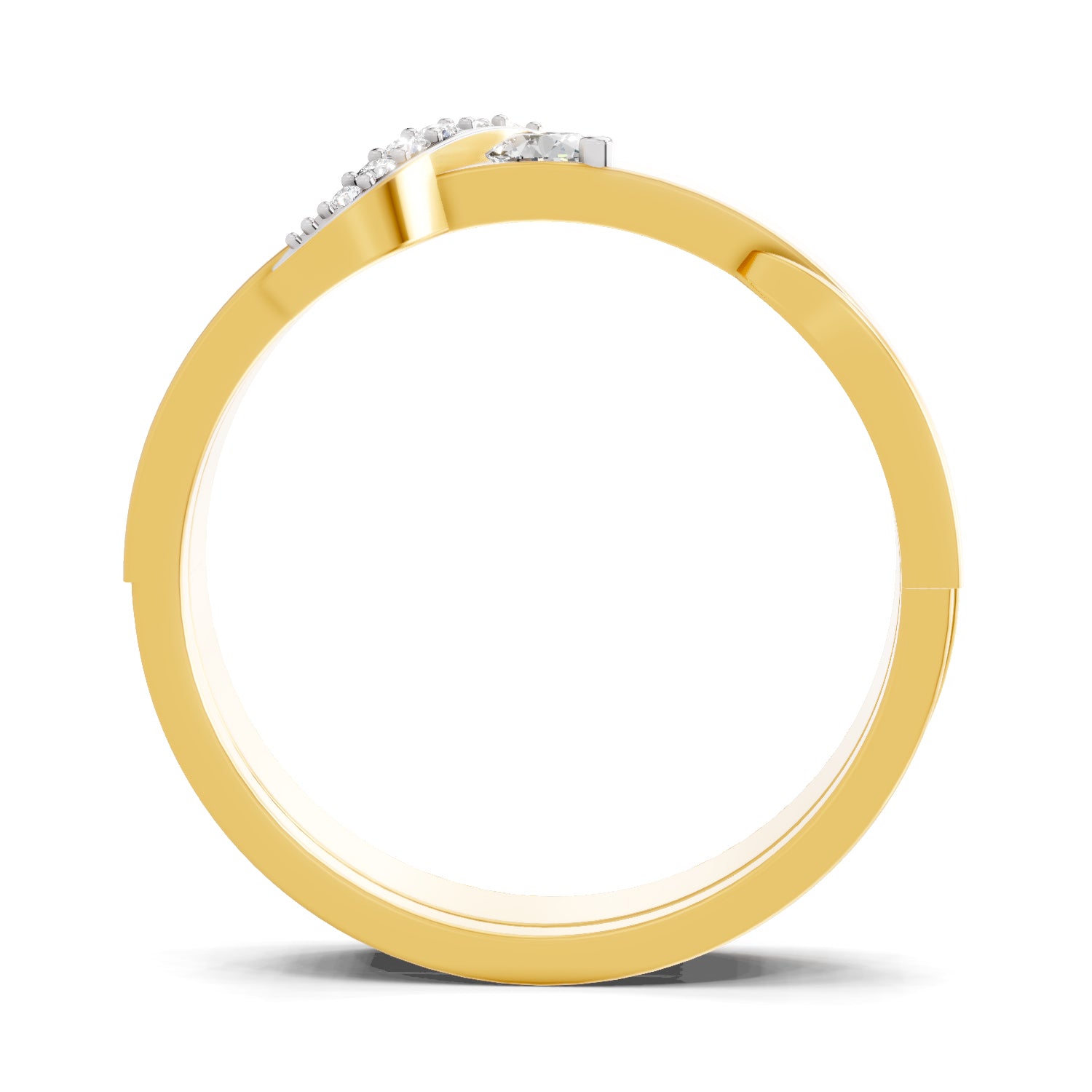 Lab Grown Diamond Ring For Men 0.15 Carat IGI Certified Round Shape 925 Sterling Silver Gold Plated Band Ring