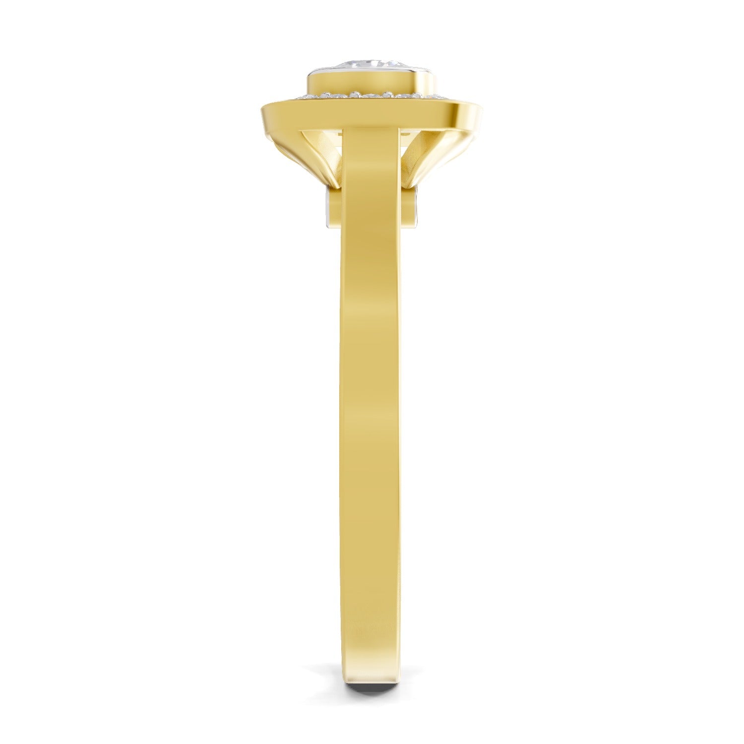 Lab Grown Diamond Ring 0.64 Carat IGI Certified Round Shape 925 Sterling Silver Gold Plated Halo Ring
