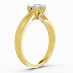 Lab Grown Diamond Ring 0.75 Carat IGI Certified Round Shape 925 Sterling Silver Gold Plated Solitaire Ring
