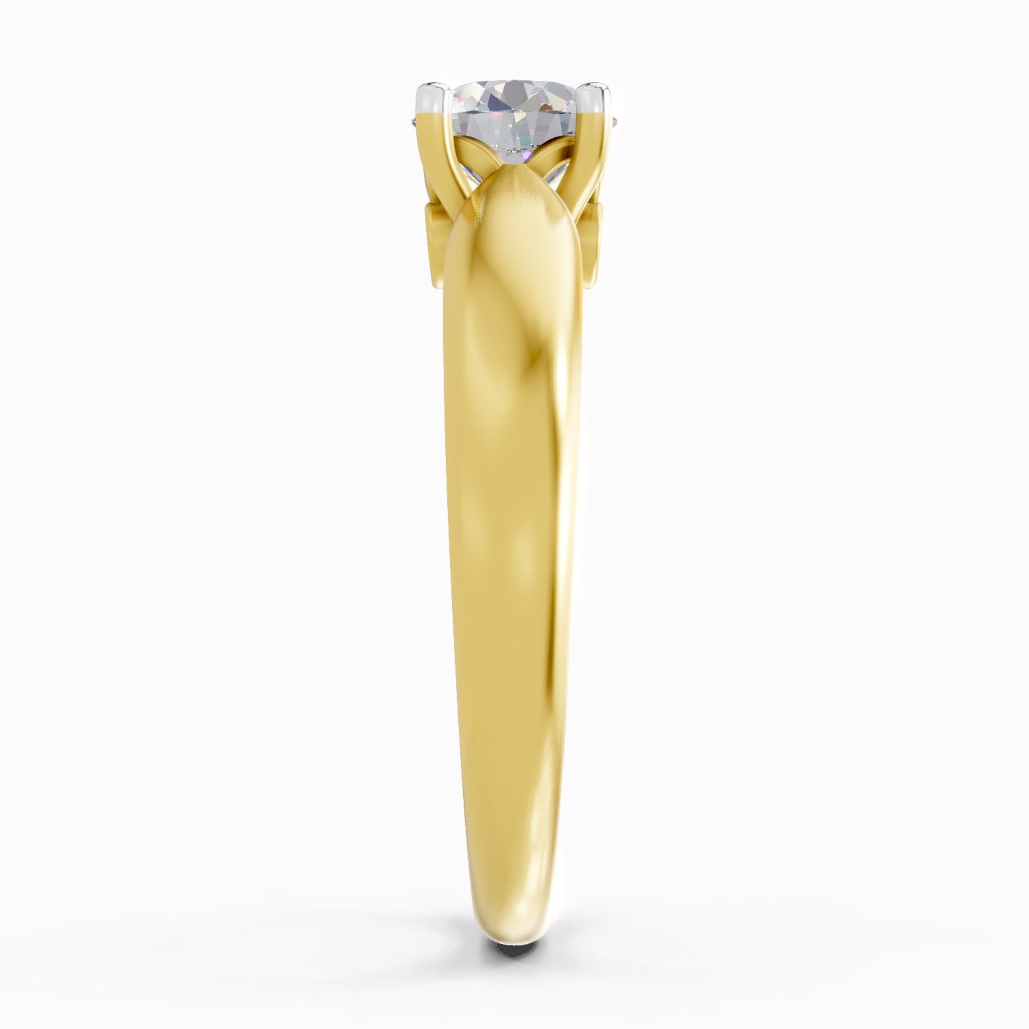 Lab Grown Diamond Ring 0.75 Carat IGI Certified Round Shape 925 Sterling Silver Gold Plated Solitaire Ring