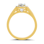 Lab Grown Diamond Ring For Men 0.61 Carat IGI Certified Round Shape 925 Sterling Silver Gold Plated Halo Ring