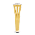 Lab Grown Diamond Ring For Men 0.61 Carat IGI Certified Round Shape 925 Sterling Silver Gold Plated Halo Ring