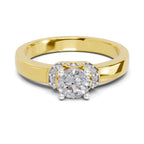 Lab Grown Diamond Ring 0.55 Carat IGI Certified Round Shape 925 Sterling Silver Gold Plated Solitaire Ring