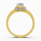 Lab Grown Diamond Ring 0.55 Carat IGI Certified Round Shape 925 Sterling Silver Gold Plated Solitaire Ring