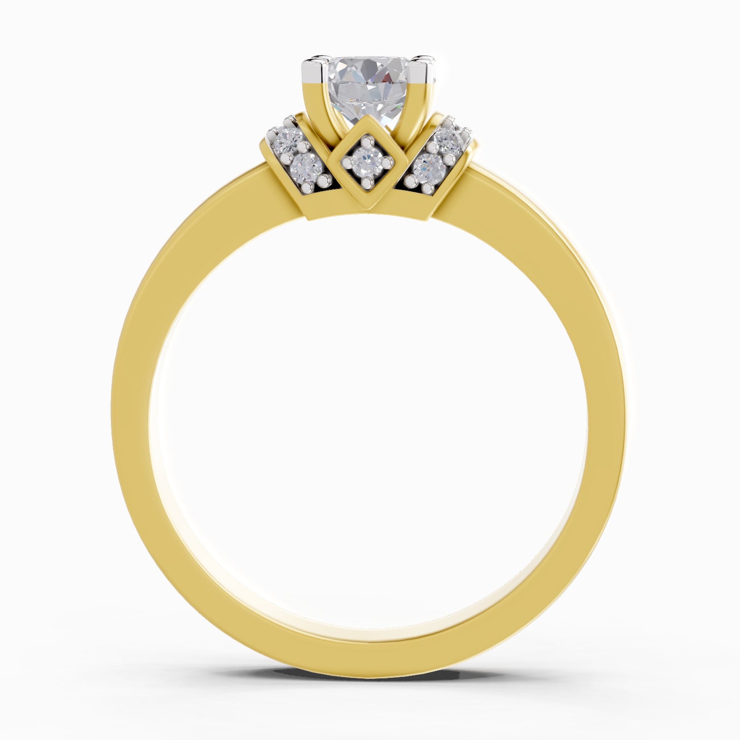 Lab Grown Diamond Ring 0.55 Carat IGI Certified Round Shape 925 Sterling Silver Gold Plated Solitaire Ring