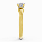 Lab Grown Diamond Ring 0.55 Carat IGI Certified Round Shape 925 Sterling Silver Gold Plated Solitaire Ring