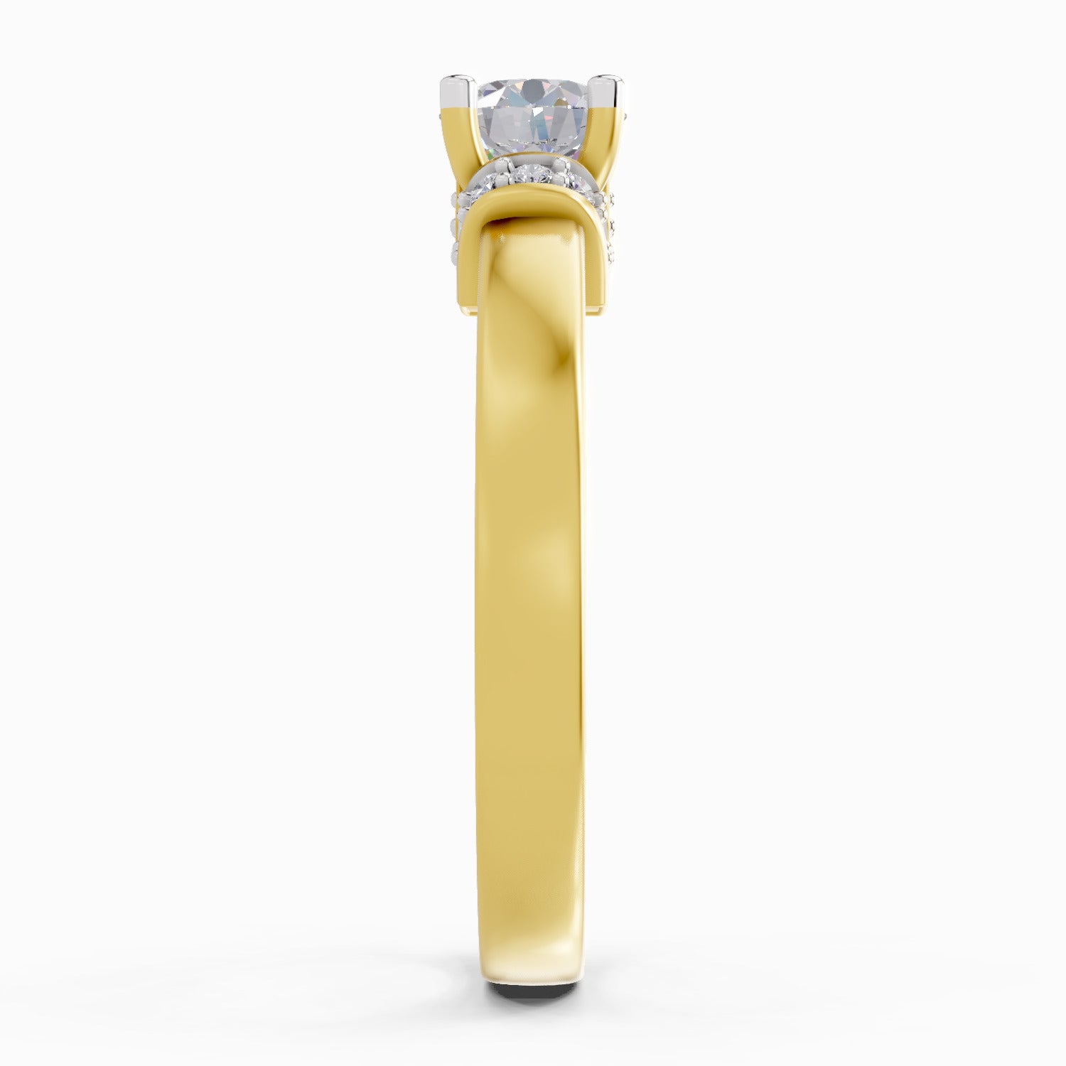 Lab Grown Diamond Ring 0.55 Carat IGI Certified Round Shape 925 Sterling Silver Gold Plated Solitaire Ring