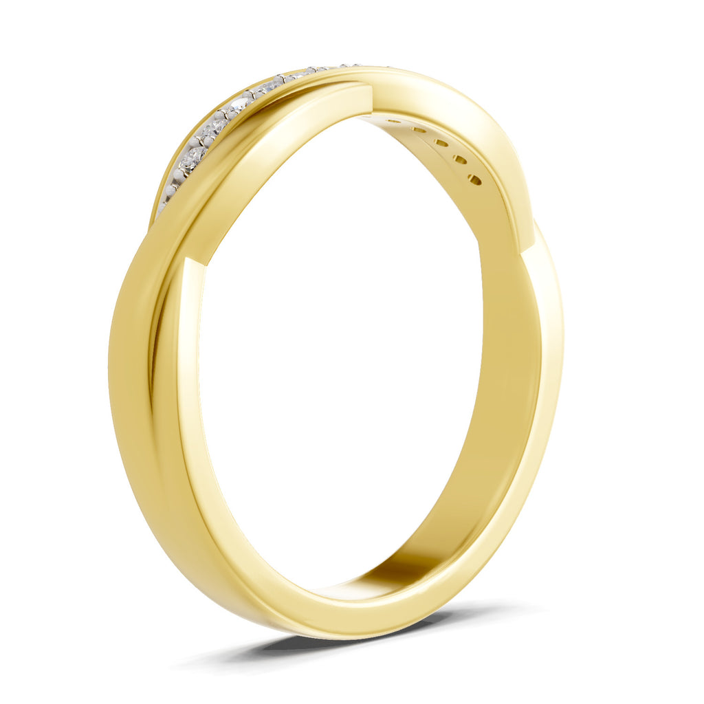 Lab Grown Diamond Ring 0.1 Carat IGI Certified Round Shape F-G VS Quality | 925 Sterling Silver Gold Plated Infinity Ring