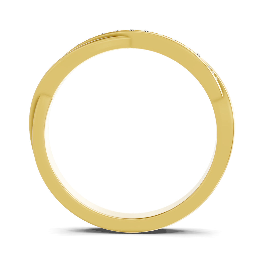 Lab Grown Diamond Ring 0.1 Carat IGI Certified Round Shape F-G VS Quality | 925 Sterling Silver Gold Plated Infinity Ring