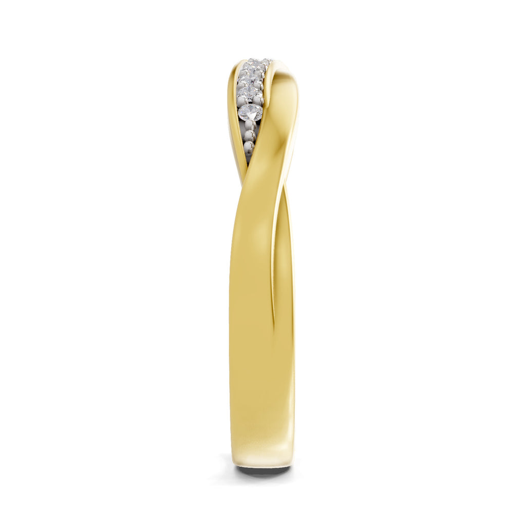 Lab Grown Diamond Ring 0.1 Carat IGI Certified Round Shape F-G VS Quality | 925 Sterling Silver Gold Plated Infinity Ring