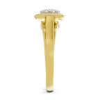 Lab Grown Diamond Ring 0.39 Carat IGI Certified Round Shape 925 Sterling Silver Gold Plated Halo Ring (Ring Size - 10)