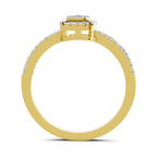 Lab Grown Diamond Ring 0.33 Carat IGI Certified Round Shape 925 Sterling Silver Gold Plated Halo Ring (Ring Size - 10)