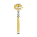 Lab Grown Diamond Ring 0.33 Carat IGI Certified Round Shape 925 Sterling Silver Gold Plated Halo Ring (Ring Size - 10)