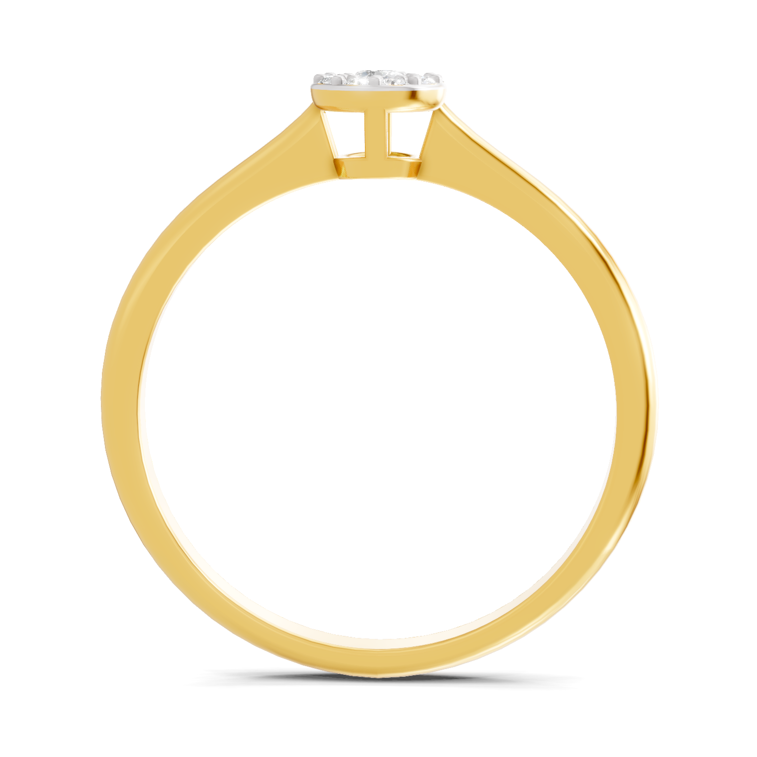 Lab Grown Diamond Ring 0.13 Carat IGI Certified Round Shape 925 Sterling Silver Gold Plated Halo Ring
