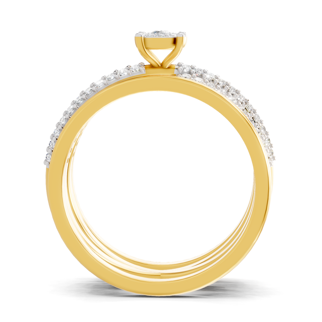 Lab Grown Diamond Ring For Men 0.55 Carat IGI Certified Round Shape 925 Sterling Silver Gold Plated Fashion Criss Cross Ring