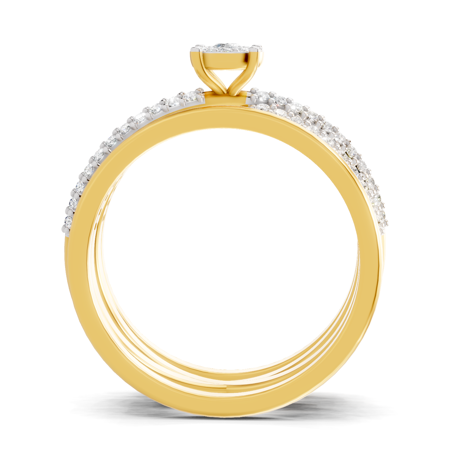 Lab Grown Diamond Ring For Men 0.55 Carat IGI Certified Round Shape 925 Sterling Silver Gold Plated Fashion Criss Cross Ring