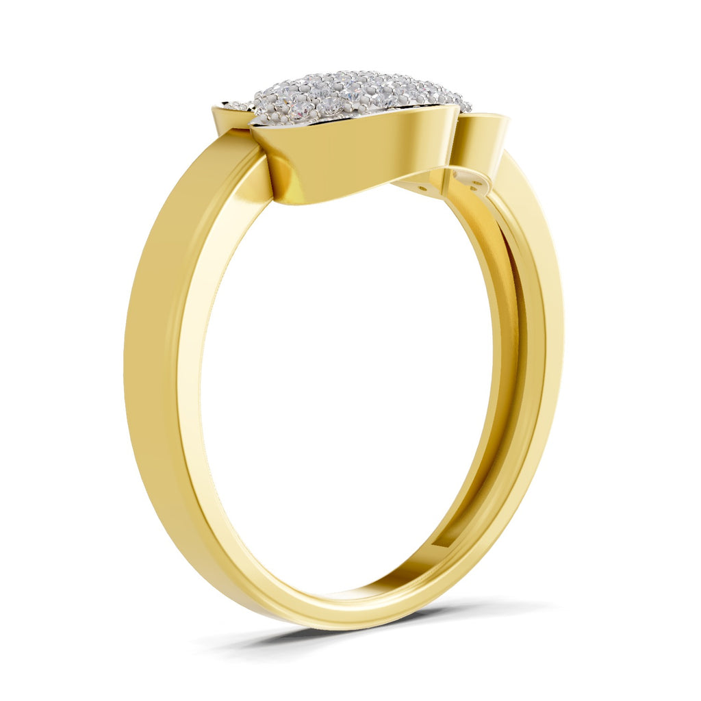 Lab Grown Diamond Ring 0.46 Carat IGI Certified Round Shape 925 Sterling Silver Gold Plated Cluster Ring