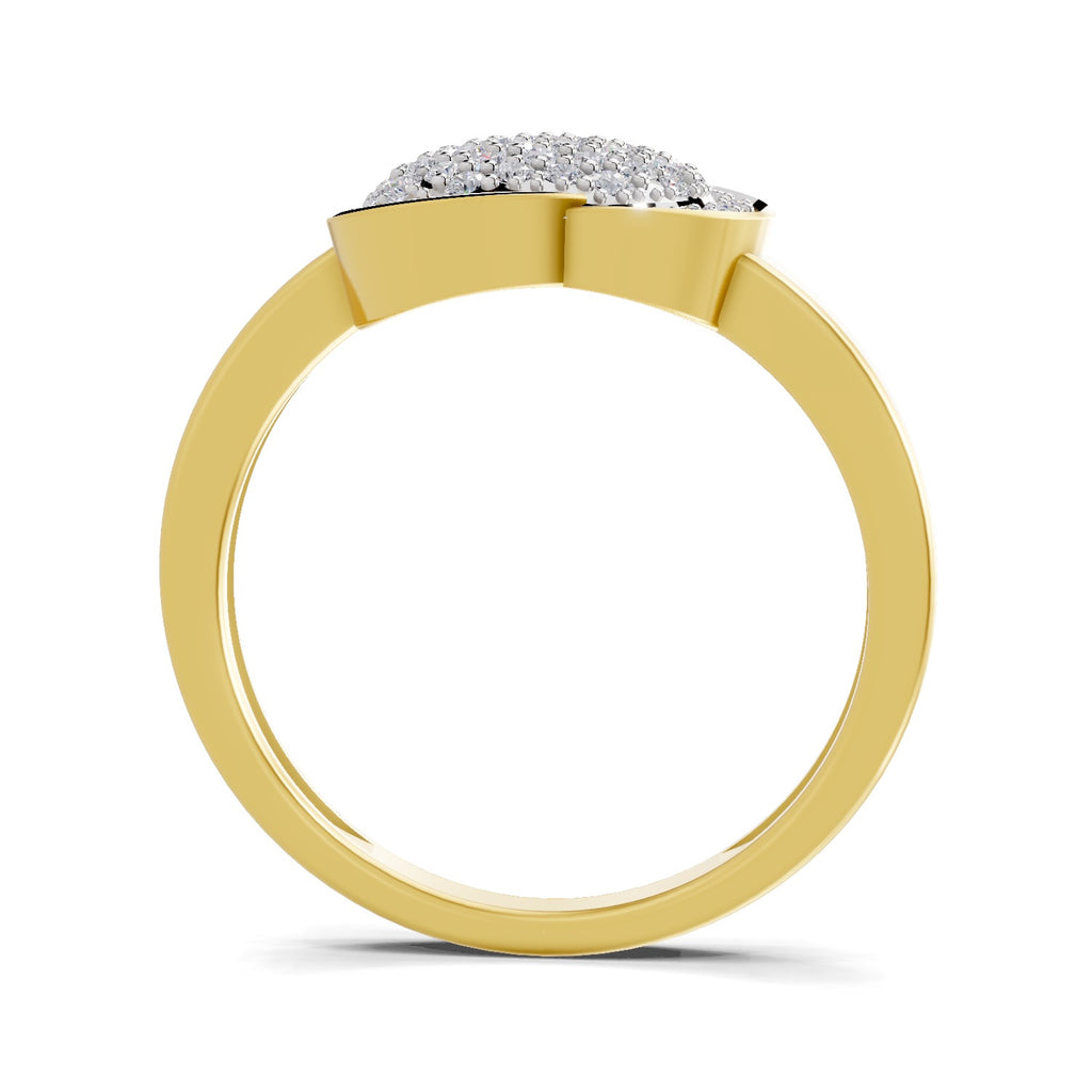 Lab Grown Diamond Ring 0.46 Carat IGI Certified Round Shape 925 Sterling Silver Gold Plated Cluster Ring